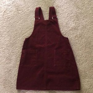 Burgundy corduroy pinny dress 6